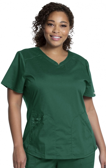 *FINAL SALE M WW601 Workwear Revolution Curved V-Neck Top with Mesh Panels by Cherokee