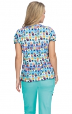 B123PR Betsey Johnson by koi Blossom Y-Neck Print Top - Pineapple Paradise