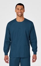 800 WonderWORK Unisex Snap Front Round Collar Jacket