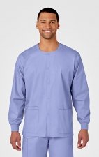 800 WonderWORK Unisex Snap Front Round Collar Jacket