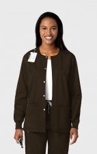 800 WonderWORK Unisex Snap Front Round Collar Jacket