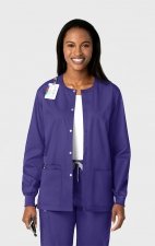 800 WonderWORK Unisex Snap Front Round Collar Jacket