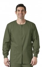800 WonderWORK Unisex Snap Front Round Collar Jacket