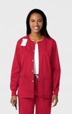800 WonderWORK Unisex Snap Front Round Collar Jacket