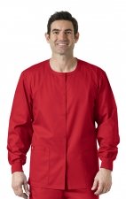 800 WonderWORK Unisex Snap Front Round Collar Jacket