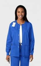 800 WonderWORK Unisex Snap Front Round Collar Jacket
