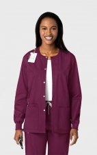 800 WonderWORK Unisex Snap Front Round Collar Jacket