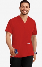 MOBB Classic Unisex 3 Pocket Scrub Top (Men's View) - Red (RE)