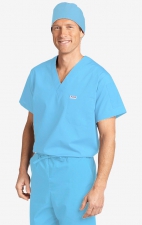 MOBB Unisex V-Neck Scrub Top (Men's View) - Sky Blue (SB)