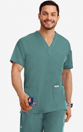 MOBB classique unisexe 3 Pocket Scrub Top (La vue de l'Homme) - Aqua (AQ