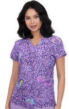 1082PR koi Lite Velora Stretch Print Top - Lavender Animal