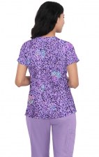 1082PR koi Lite Velora Stretch Print Top - Lavender Animal