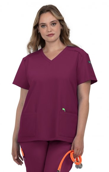 C101 Cureology Cardi Modern 2 Pocket V-Neck Top by koi