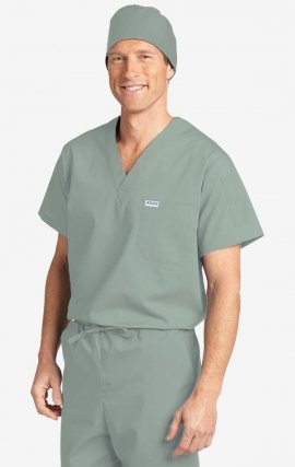 MOBB unisexe à encolure en V Scrub Top (La vue de l'Homme) - Black (BL)