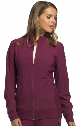 CK303 iFlex Zip Front Jacket with Knit Panels by Cherokee