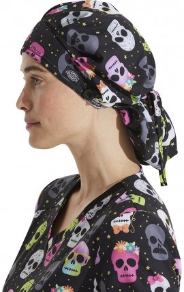 DK514 Dickies Print Bouffant Scrub Cap with Mask Tabs - Squad  Ghouls