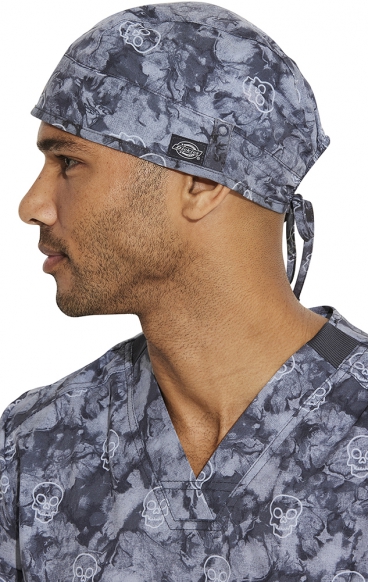 DK513 Dickies Unisex Print Scrub Cap with Mask Tabs - Spooky Shadows