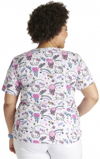 TF786 Tooniforms Round Neck Print Top with Chest Pocket by Cherokee Uniforms - Yummy Sweet