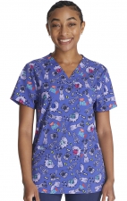 TF687 Tooniforms Unisex 4 Pocket Print Top by Cherokee - Happy Place