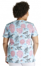 TF776 Tooniforms Fitted V-Neck 2 Pocket Print Top by Cherokee Uniforms - Adventure