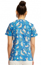 CK651 Modern Classic V-Neck Print top by Cherokee - Care Like No Otter