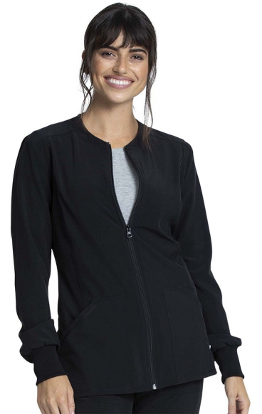 *FINAL SALE M CKA384 Allura Round Neck Zip Front Jacket by Cherokee