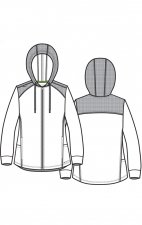 90301 Focus Women's Hooded Zip Front Warm Up Jacket by Maevn