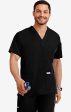 MOBB Classic Unisex 3 Pocket Scrub Top (Men's View) - Black (BL)
