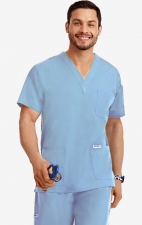 MOBB Classic Unisex 3 Pocket Scrub Top (Men's View) - Sky Blue (SB)