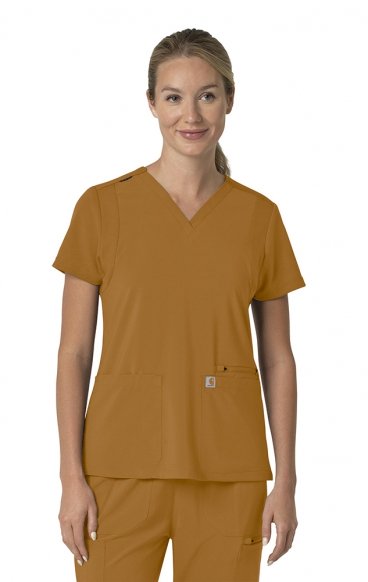 C13210 Carhartt Force Cross-Flex Flex Panel V-Neck Women's Top C13210 Carhartt Force Cross-Flex Flex Panel V-Neck Women's Top