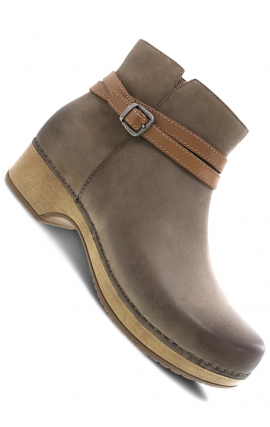 Brook Taupe Burnished Nubuck Ankle Bootie by Dansko
