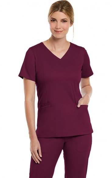 *VENTE FINALE S 3501 Matrix Haut Ajusté à Col en V Double par Maevn *VENTE FINALE S 3501 Matrix Haut Ajusté à Col en V Double par Maevn