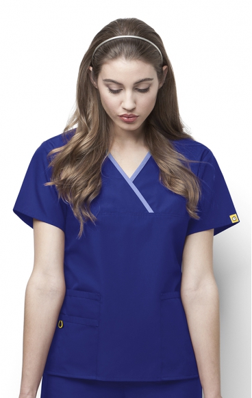 *FINAL SALE GALAXY 6026 WonderWink Origins Charlie Y-neck Contrast Trim Scrub Tops