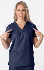 1000 Classix Unisex 3 Pocket Scrub Top by Greentown (Women's View)