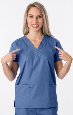 1000 Classix Unisex 3 Pocket Scrub Top by Greentown (Women's View)