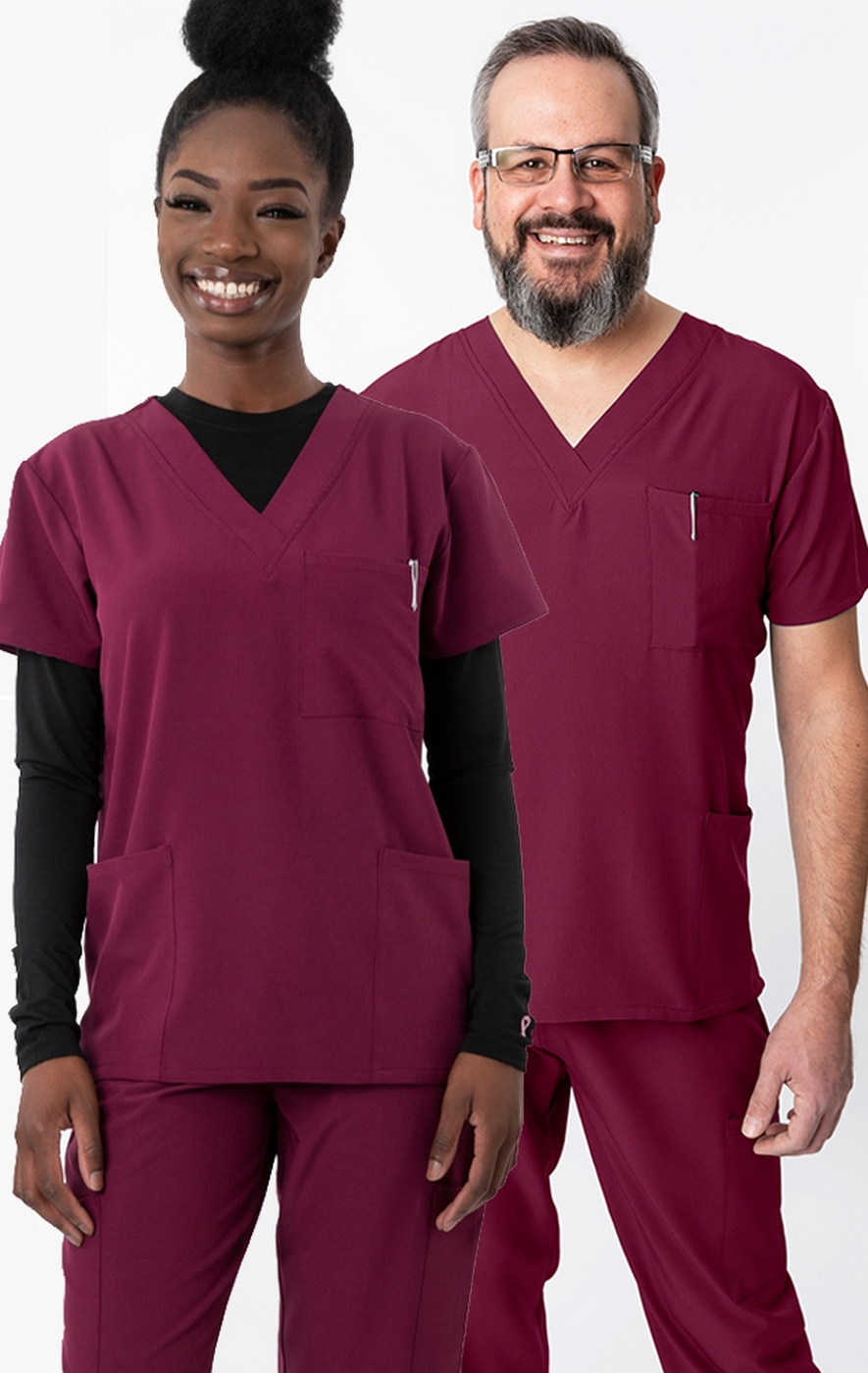 1202 4Flex Unisex V-Neck Scrub Top by Greentown