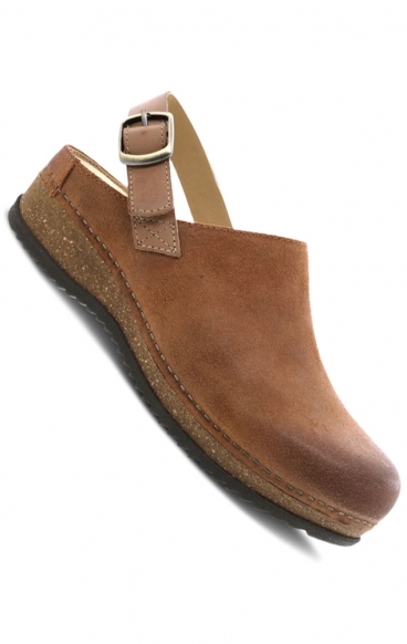 MerrinTan Burnished Suede Mule Agrafée à Talon Sanglé  pour Femmes par Dansko 