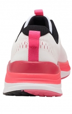 Infinite White/Electro Pink Women's Lightweight Slip Resistant Sneaker from Infinity Footwear by Cherokee