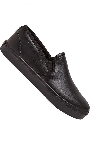 Chase Black/Black Classic Slip On Anti Slip Leather Shoe by Infinity Footwear