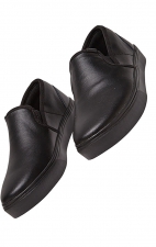 Chase Black/Black Classic Slip On Anti Slip Leather Shoe from Infinity Footwear by Cherokee