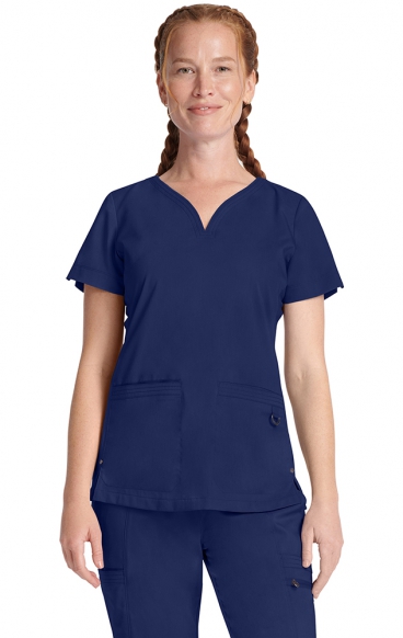 HH600 Purple Label Jean Jewel Neck Top with Flex Panels by Healing Hands HH600 Purple Label Jean Jewel Neck Top with Flex Panels by Healing Hands