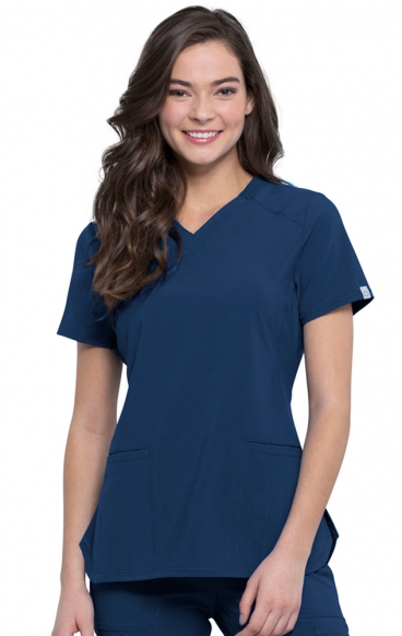 *FINAL SALE L CK865A Infinity V-Neck Top by Cherokee with Certainty® Antimicrobial Technology