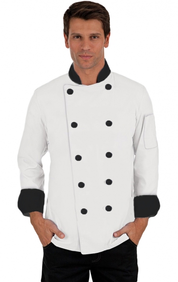 *VENTE FINALE CC250 MOBB Manteaux de Chef Unisexe Classique - Blanc et Noir 