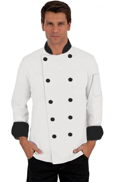 *FINAL SALE CC250 MOBB White-Black Classic Unisex Chef Coat