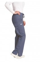 *FINAL SALE 316P-Tall POSTMAN BLUE Low Rise Lace Up Flare Pant by MOBB
