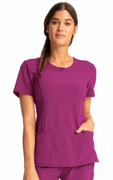 *FINAL SALE L 2624A Infinity Round Neck Top by Cherokee with Certainty® Antimicrobial Technology