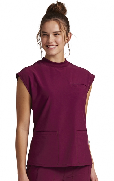 *FINAL SALE XL CK742 Infinity Mock Neck 4 Pocket Top with Flex Panels by Cherokee