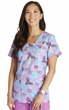TF641 Tooniforms Stylized V-Neck Print Top by Cherokee - Carriage Ride 