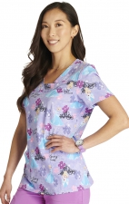 TF641 Tooniforms Stylized V-Neck Print Top by Cherokee - Carriage Ride 