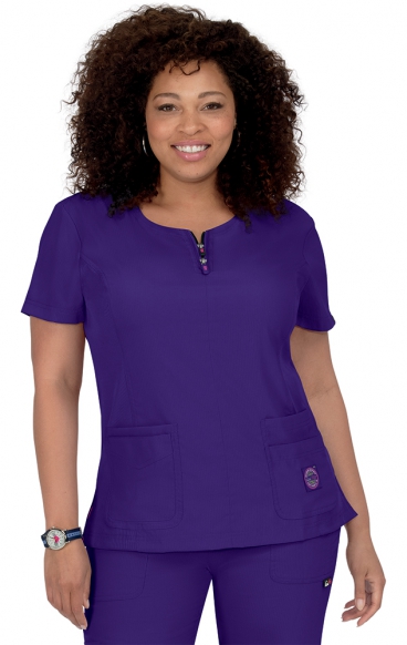 *VENTE FINALE M 317 Koi Lite ™ Scrubs Serenity Double Zipper Top